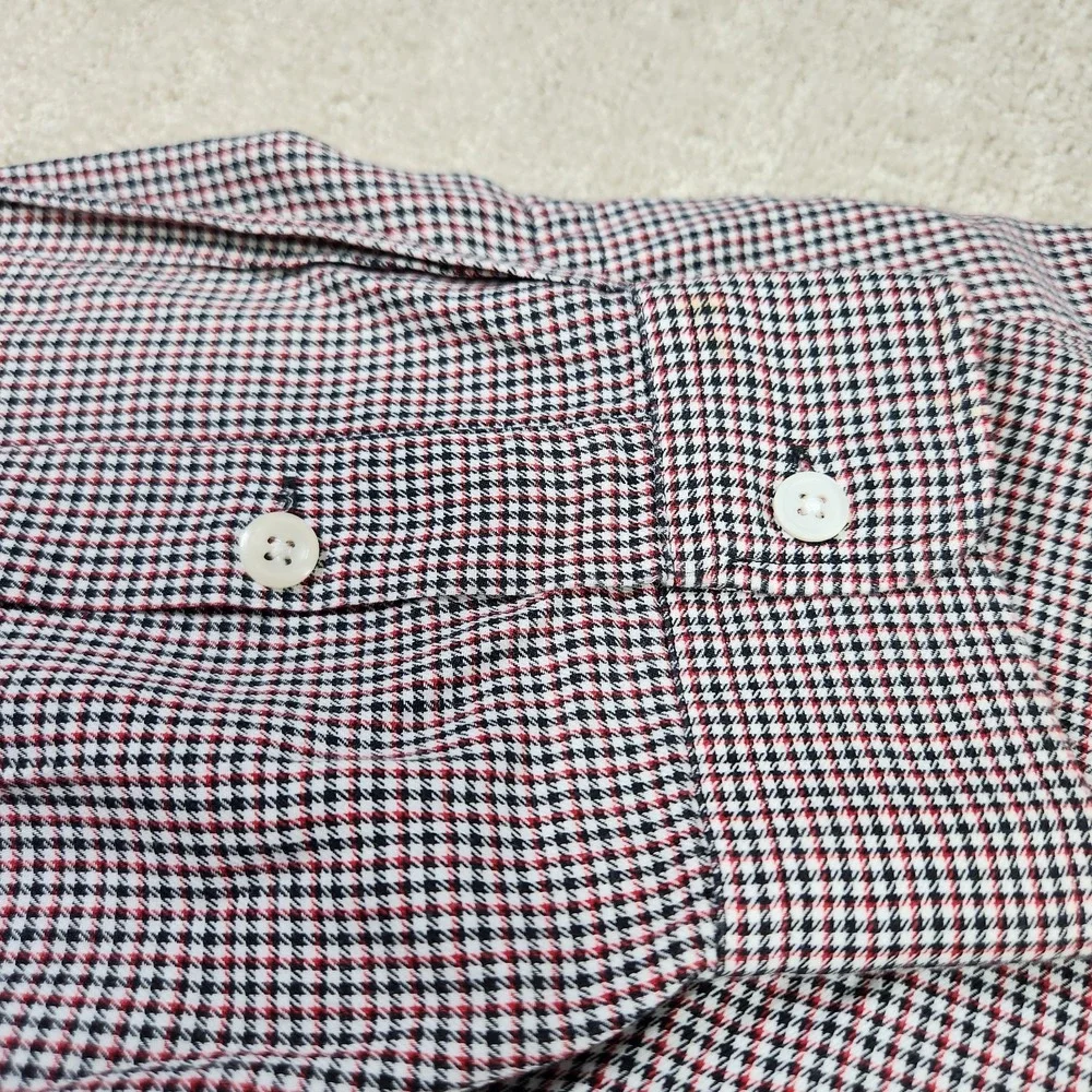 Vintage 90s Polo Ralph Lauren Gi Shirt Men XL Houndstooth Work Pockets *READ USA